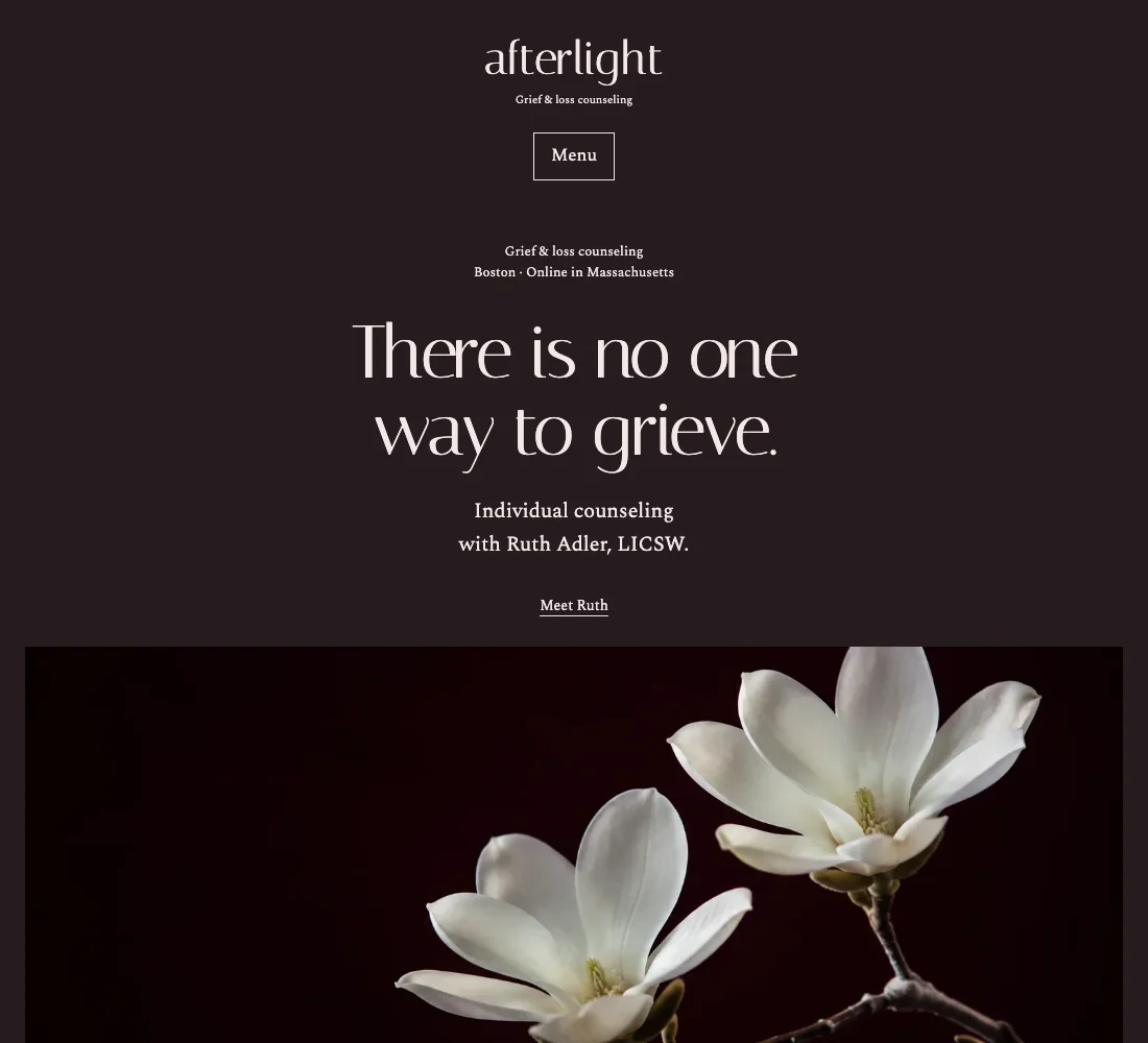 Afterlight website design