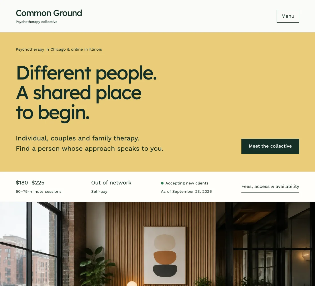 Common Ground website design