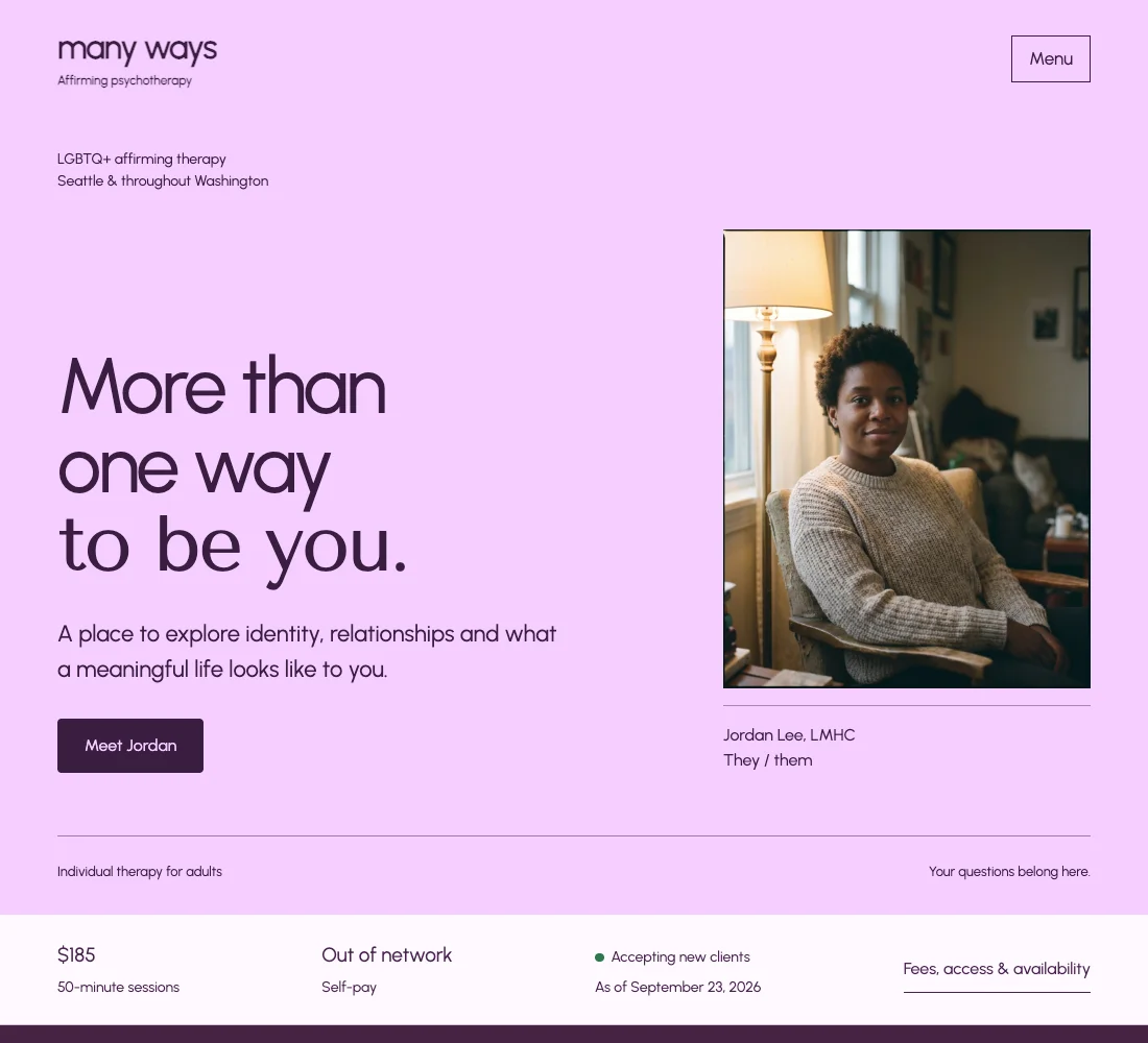 Many Ways website design