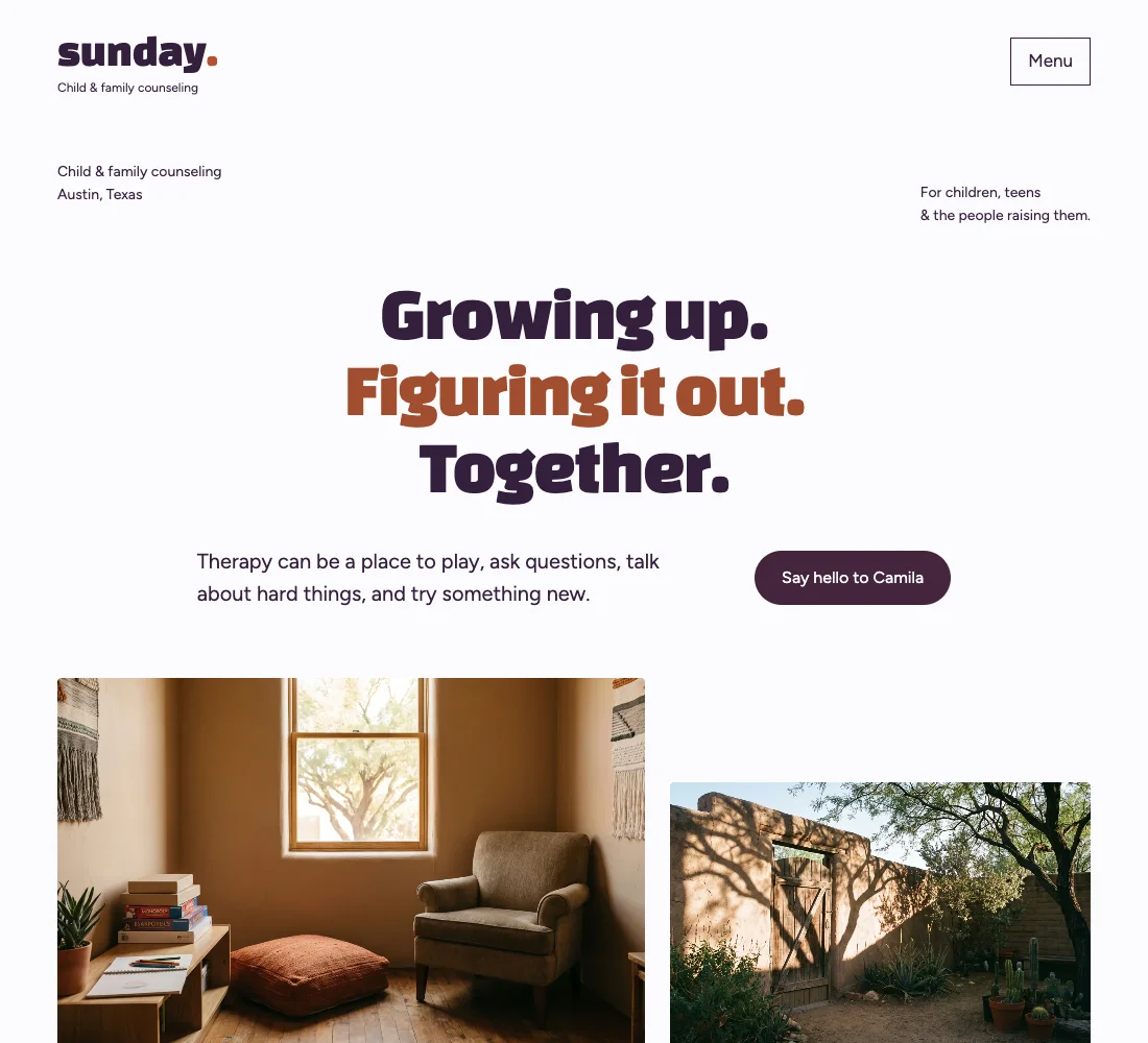 Sunday website design